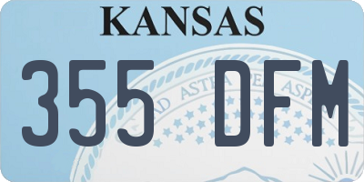 KS license plate 355DFM