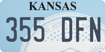 KS license plate 355DFN