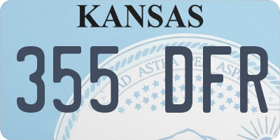 KS license plate 355DFR