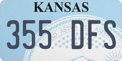 KS license plate 355DFS