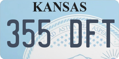KS license plate 355DFT