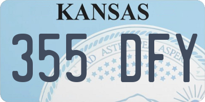 KS license plate 355DFY