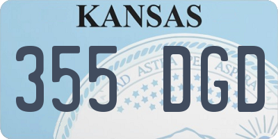 KS license plate 355DGD