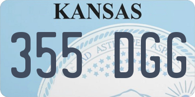 KS license plate 355DGG