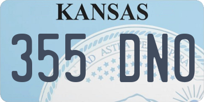KS license plate 355DNO