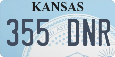 KS license plate 355DNR