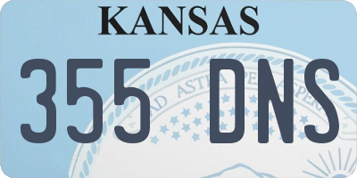 KS license plate 355DNS