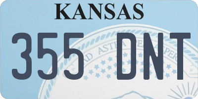 KS license plate 355DNT