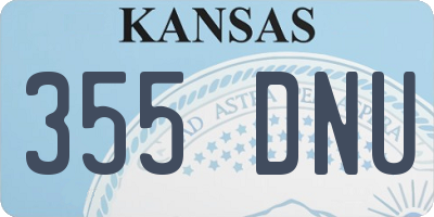 KS license plate 355DNU