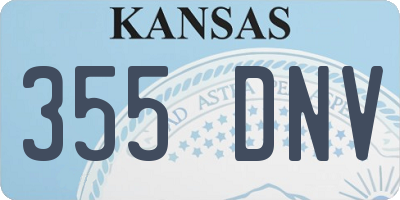 KS license plate 355DNV