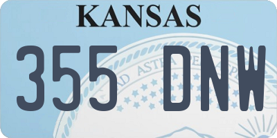 KS license plate 355DNW
