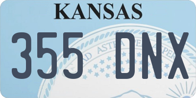 KS license plate 355DNX