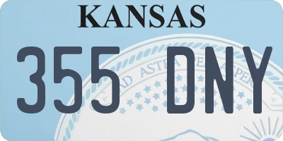 KS license plate 355DNY