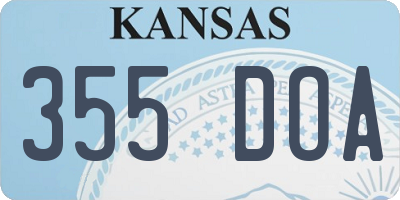 KS license plate 355DOA