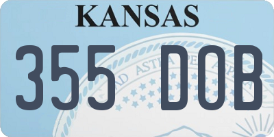 KS license plate 355DOB