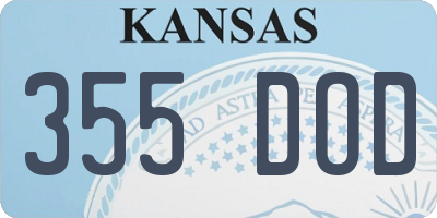 KS license plate 355DOD