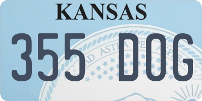 KS license plate 355DOG