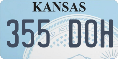 KS license plate 355DOH