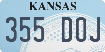 KS license plate 355DOJ