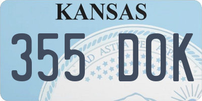 KS license plate 355DOK