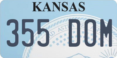 KS license plate 355DOM