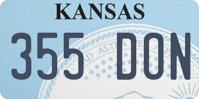 KS license plate 355DON