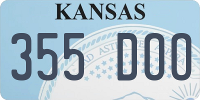 KS license plate 355DOO