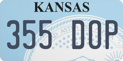 KS license plate 355DOP