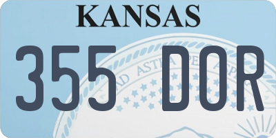 KS license plate 355DOR