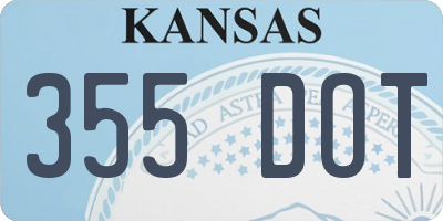 KS license plate 355DOT