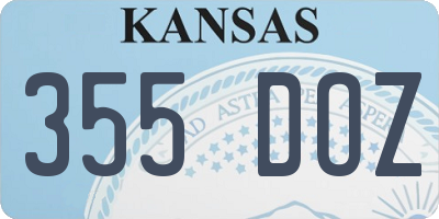 KS license plate 355DOZ