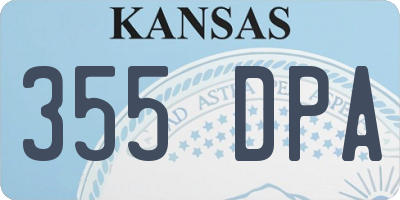 KS license plate 355DPA