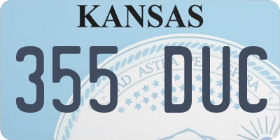 KS license plate 355DUC