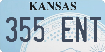KS license plate 355ENT