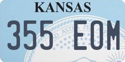 KS license plate 355EOM