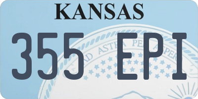 KS license plate 355EPI