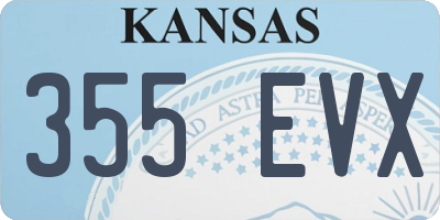 KS license plate 355EVX