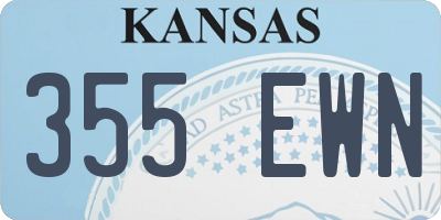 KS license plate 355EWN