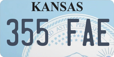 KS license plate 355FAE