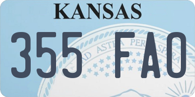 KS license plate 355FAO