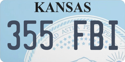 KS license plate 355FBI