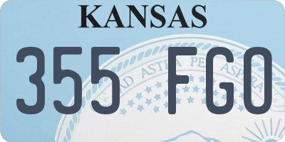 KS license plate 355FGO