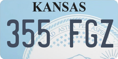 KS license plate 355FGZ