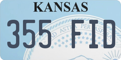 KS license plate 355FID