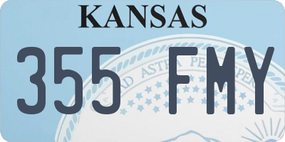 KS license plate 355FMY