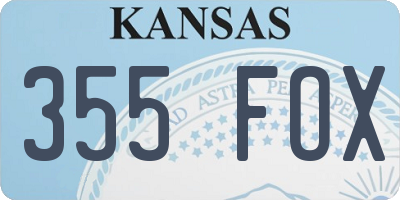 KS license plate 355FOX