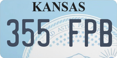 KS license plate 355FPB