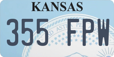 KS license plate 355FPW