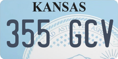 KS license plate 355GCV