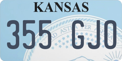 KS license plate 355GJO